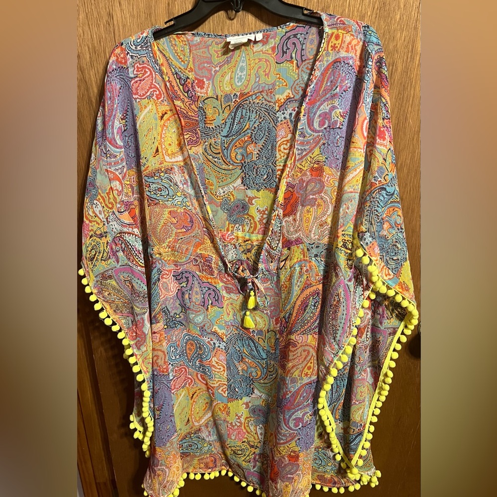 Blue Rod Beattie Colorful Swimwear Cover-Up size Large
